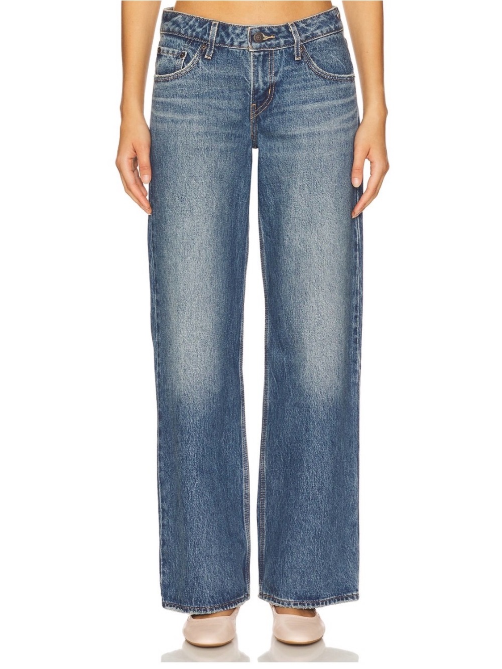 Levi's low loose Wide Leg Jeans in Classic Blue Denim